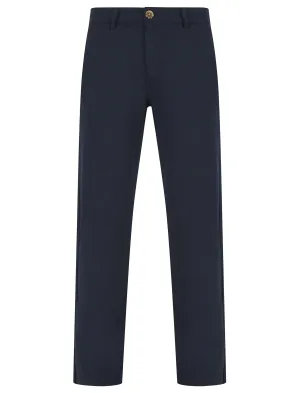 Maulua Cotton Linen Straight Leg Trousers in Sky Captain Navy - Tokyo Laundry