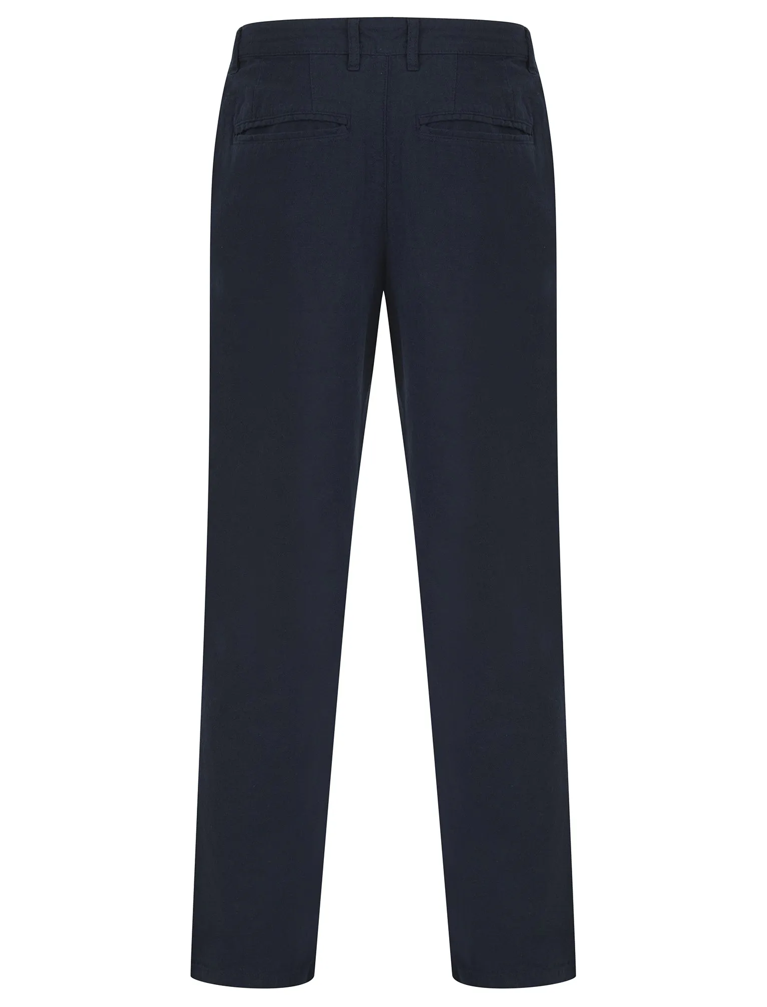 Maulua Cotton Linen Straight Leg Trousers in Sky Captain Navy - Tokyo Laundry