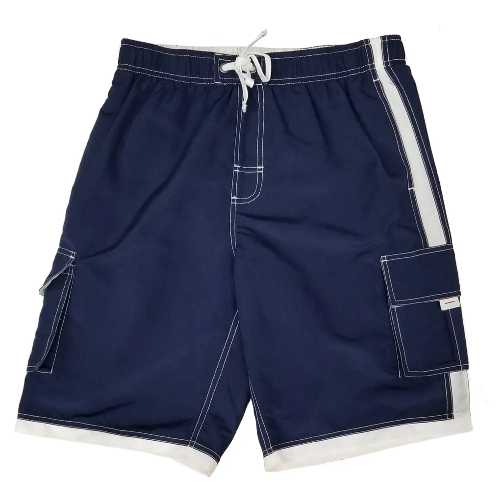 Men's Elasticized Board Shorts in bright solid colors