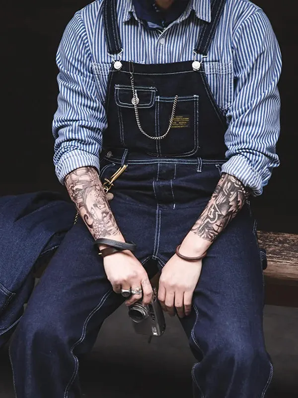 Men's Vintage-Inspired Indigo Denim Overalls