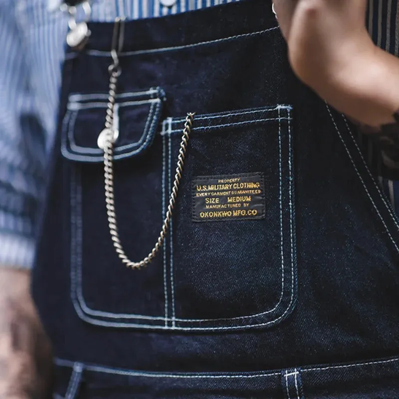 Men's Vintage-Inspired Indigo Denim Overalls