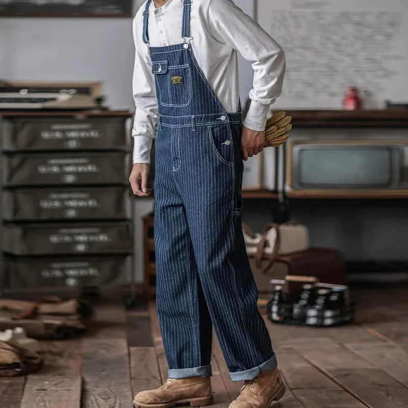 Men's Vintage-Inspired Indigo Denim Overalls