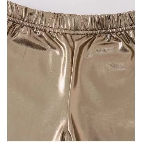 Metallic Gold Girls Bike Shorts