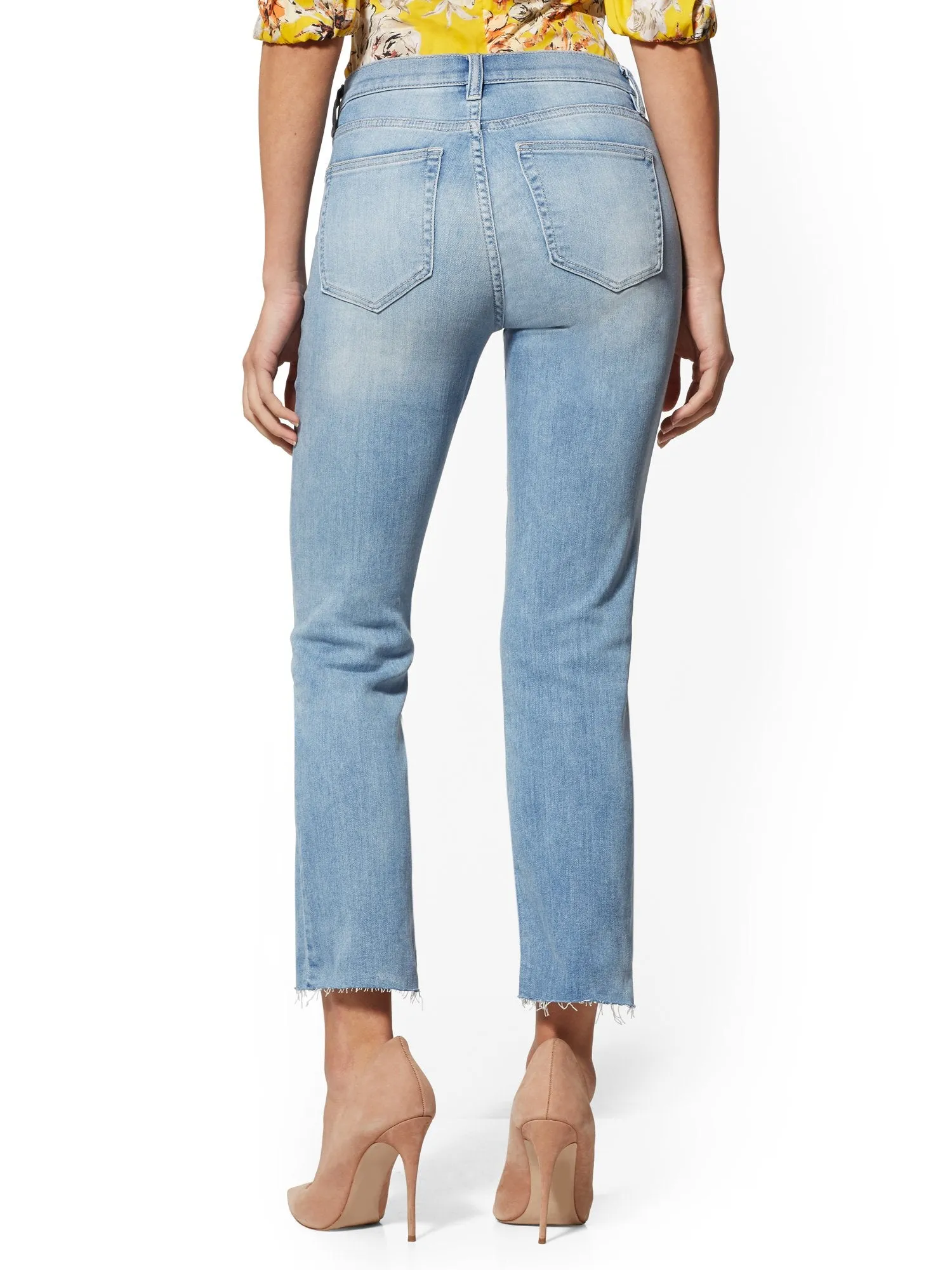 Mid-Rise Demi Bootcut Jeans - Pearl Blue