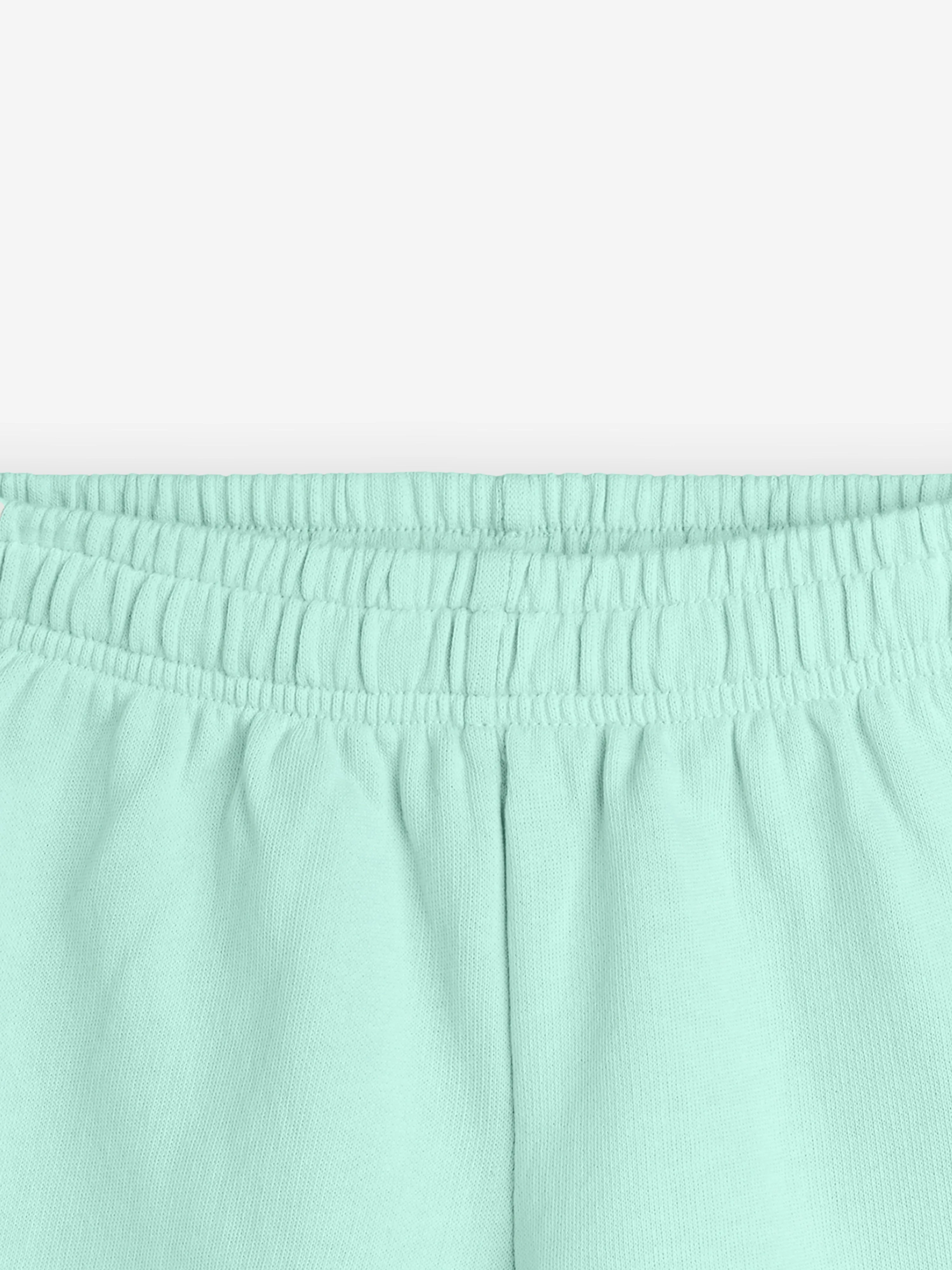 Mini Rodini Girls Jogging Sweat Shorts in Green