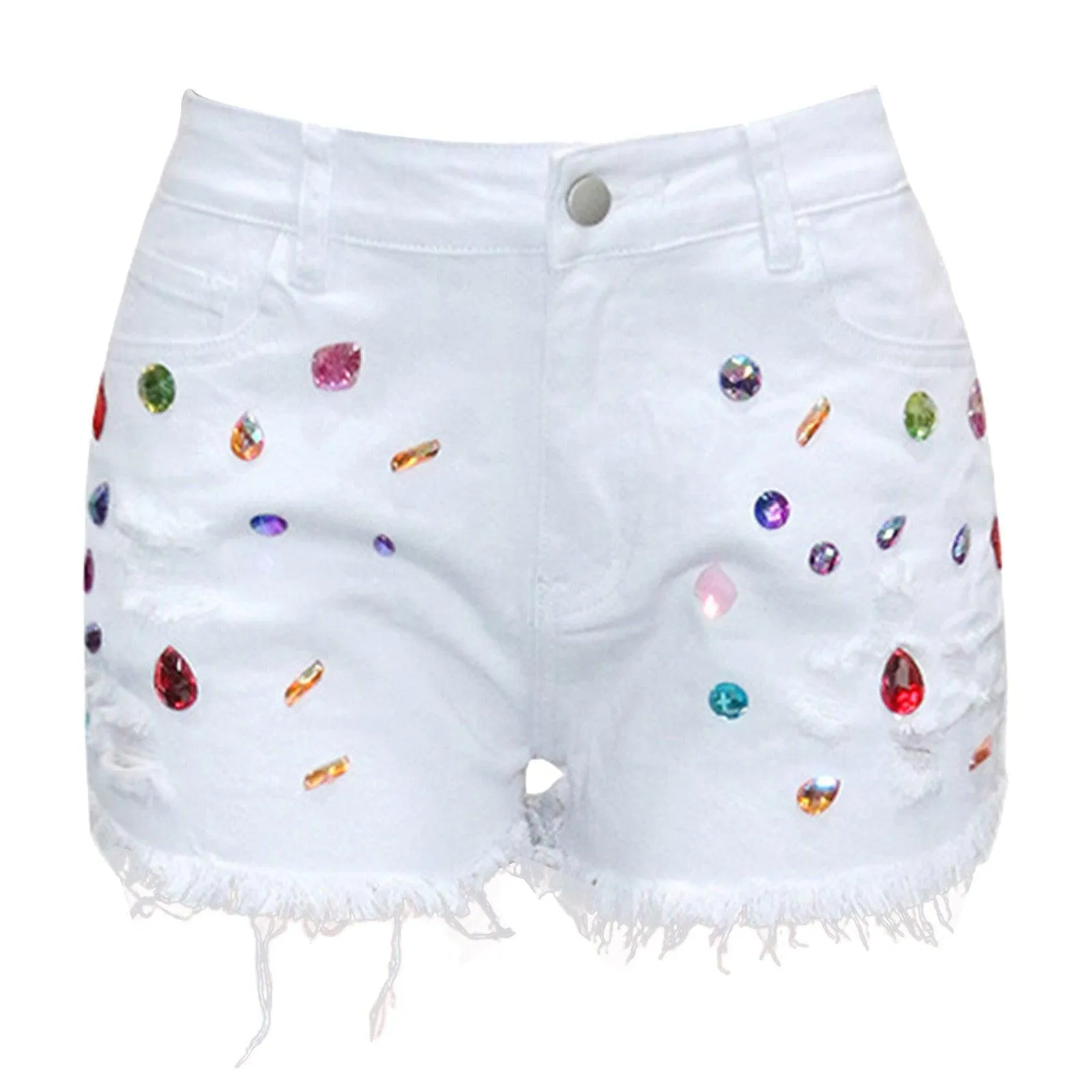 New Arrival Exquisite Rhinestone Beaded Denim Shorts Women High Waist Slimming Lift Butt Jean Shorts 2023 Trousers Summer Bottom