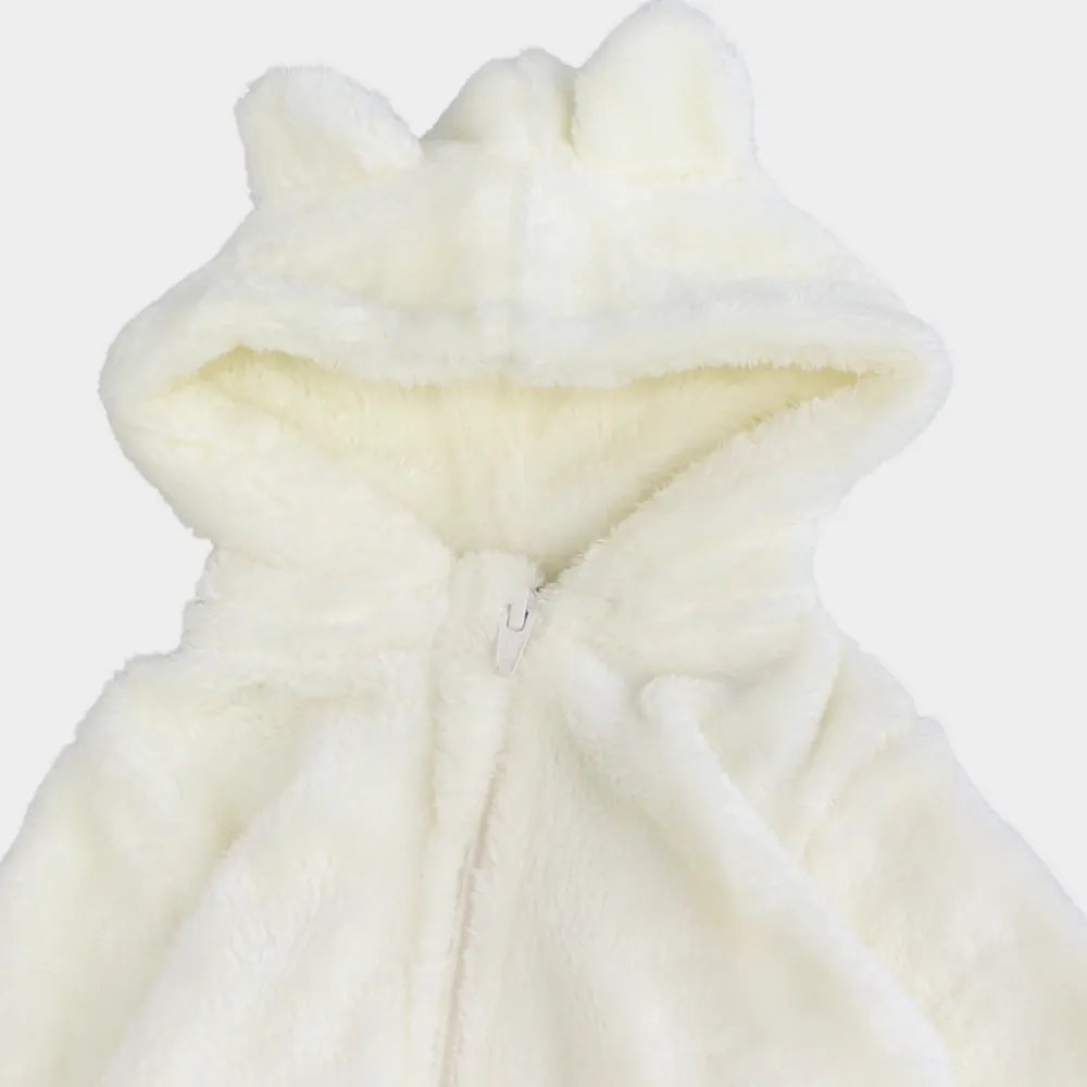 Offwhite Teddy Fleeced Hooded Onesie