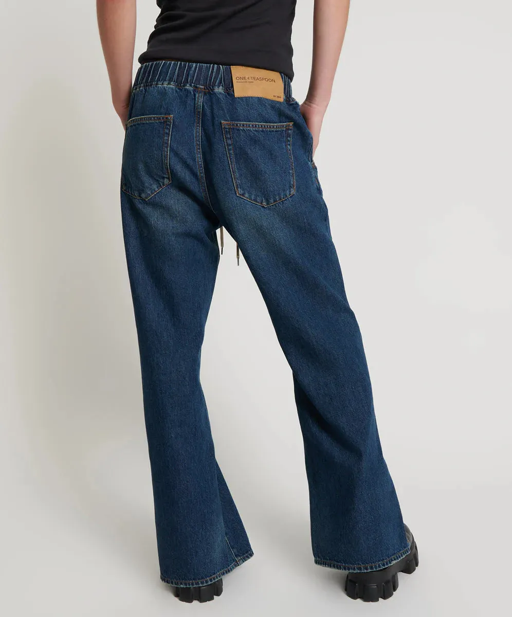 One Teaspoon Roadhouse Wide Leg Draw String Jeans