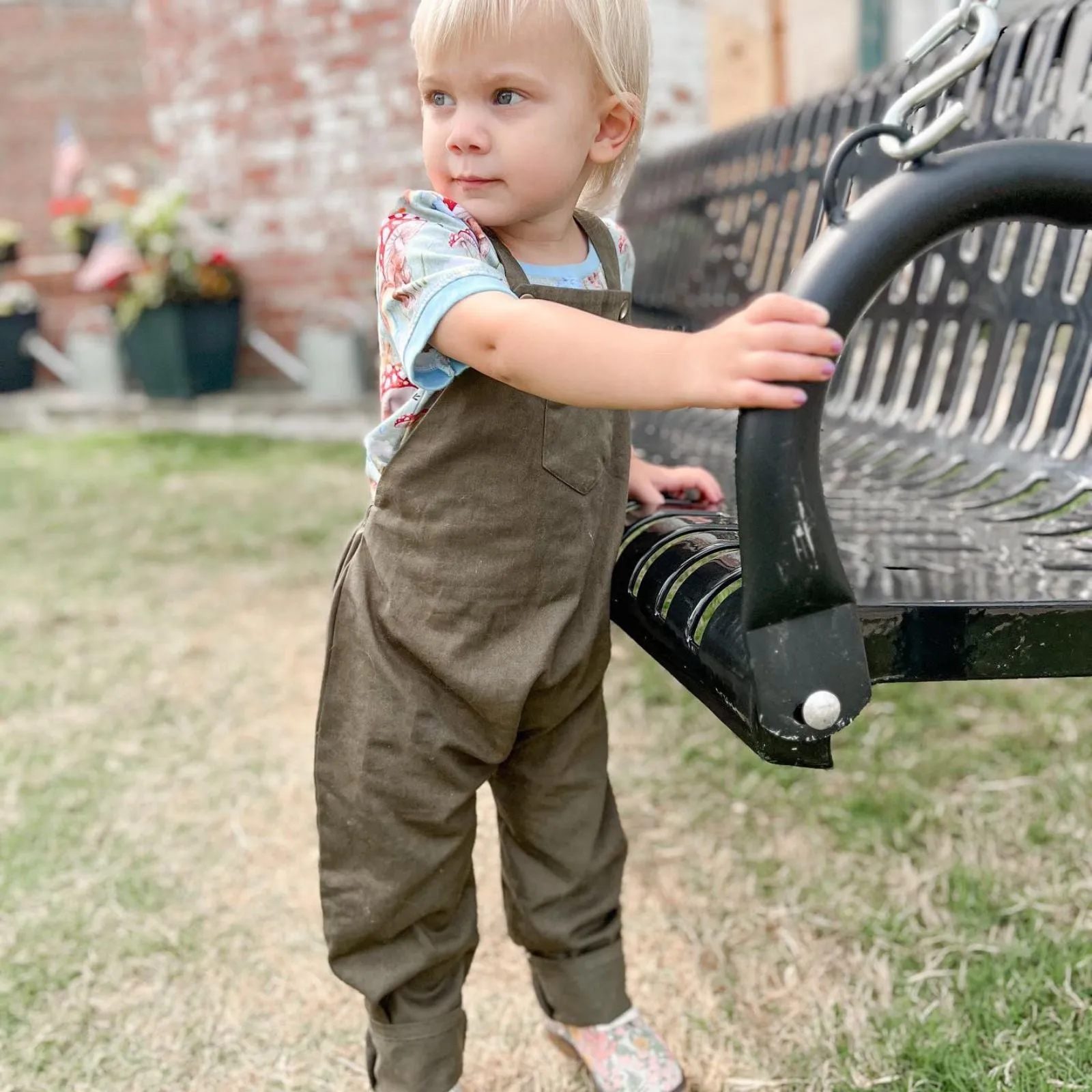 Organic River Rock Twill Overalls