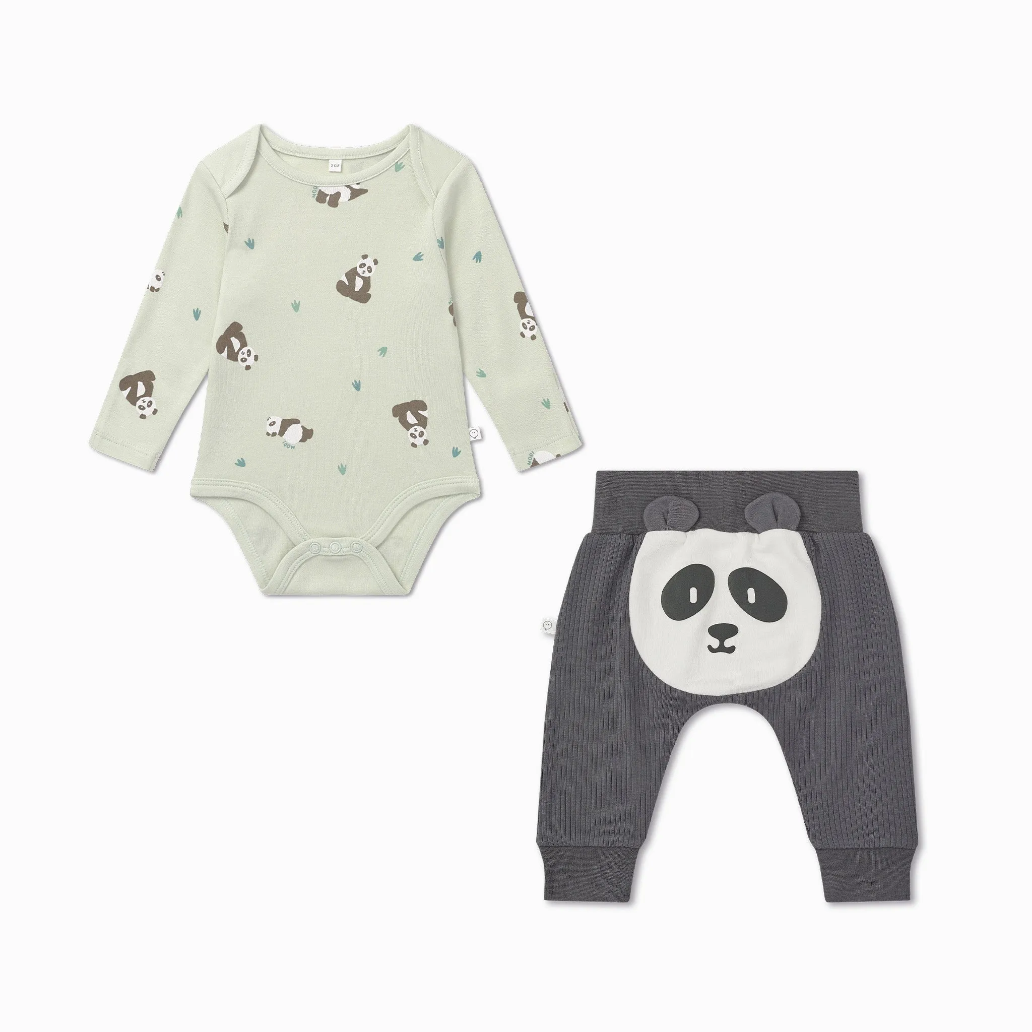 Panda Bodysuit & Ribbed Joggers Outfit