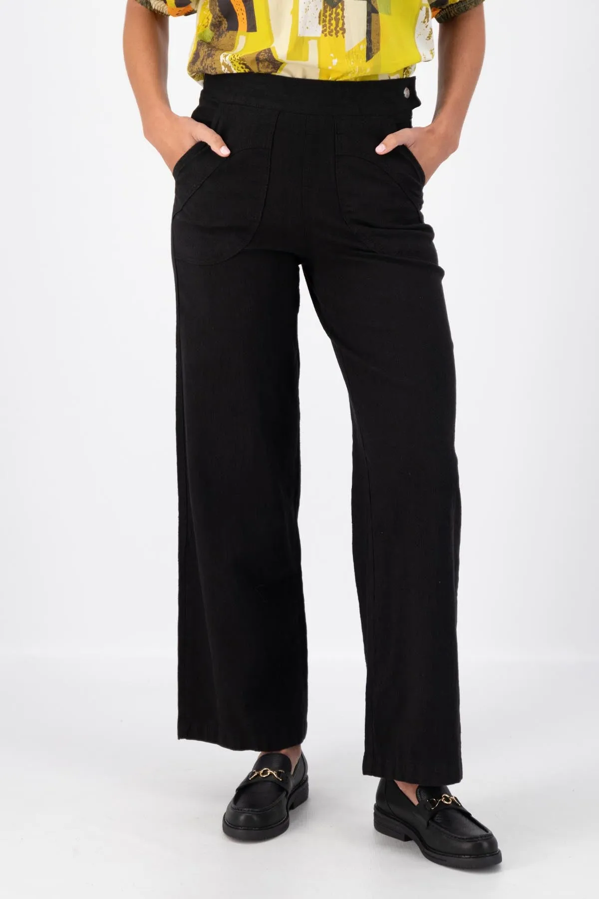 Peggy Long Pants Lino Black in Linen