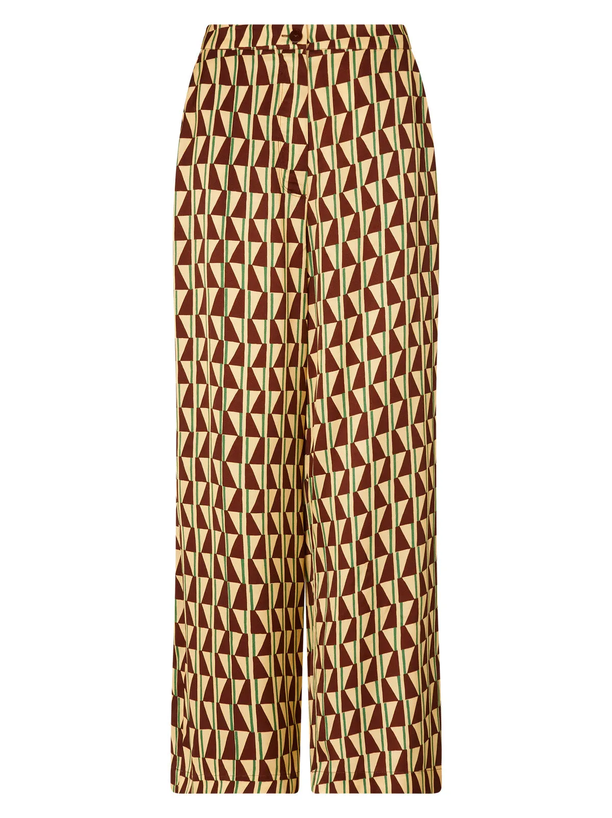 Phoenix Chocolate Tile Print Satin Trousers