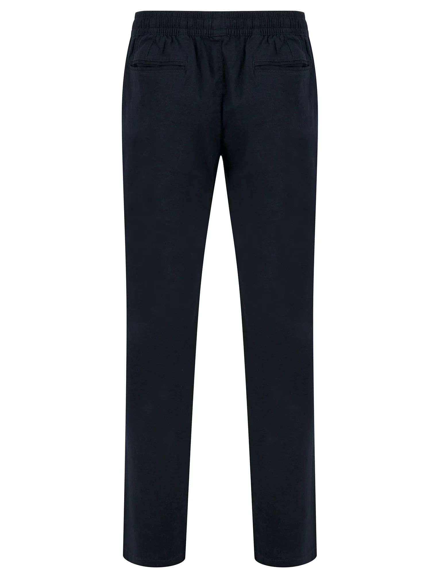 Renn Cotton Linen Comfort Fit Elasticated Waist Trousers in Sky Captain Navy - Tokyo Laundry