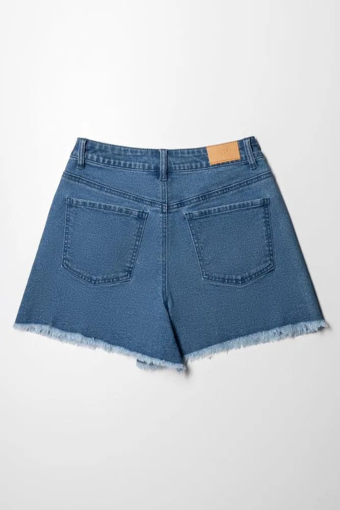 Rew Edge Denim Short Mid Wash