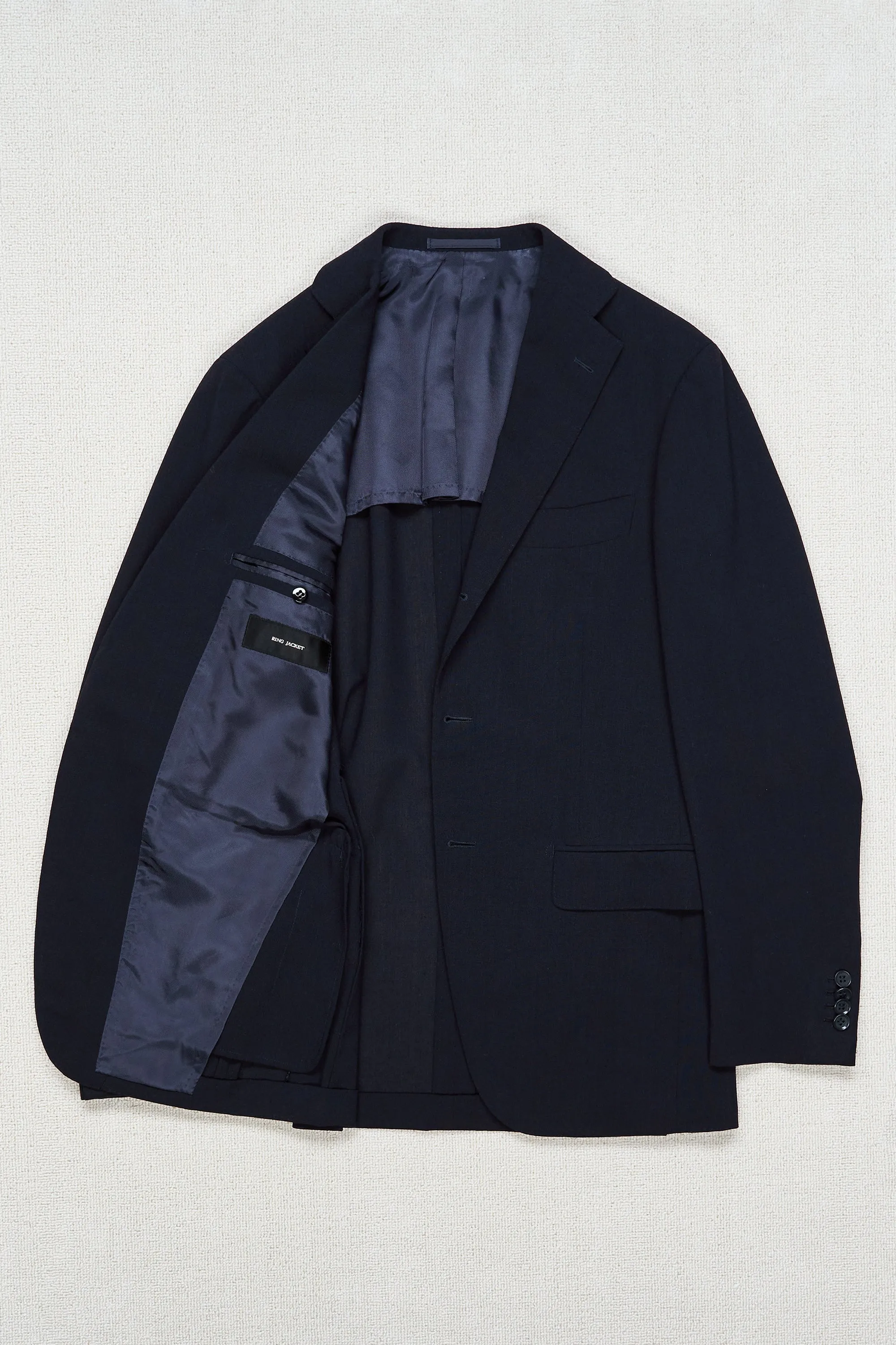 Ring Jacket 184 Navy Wool/Silk "Ice Twist" Suit