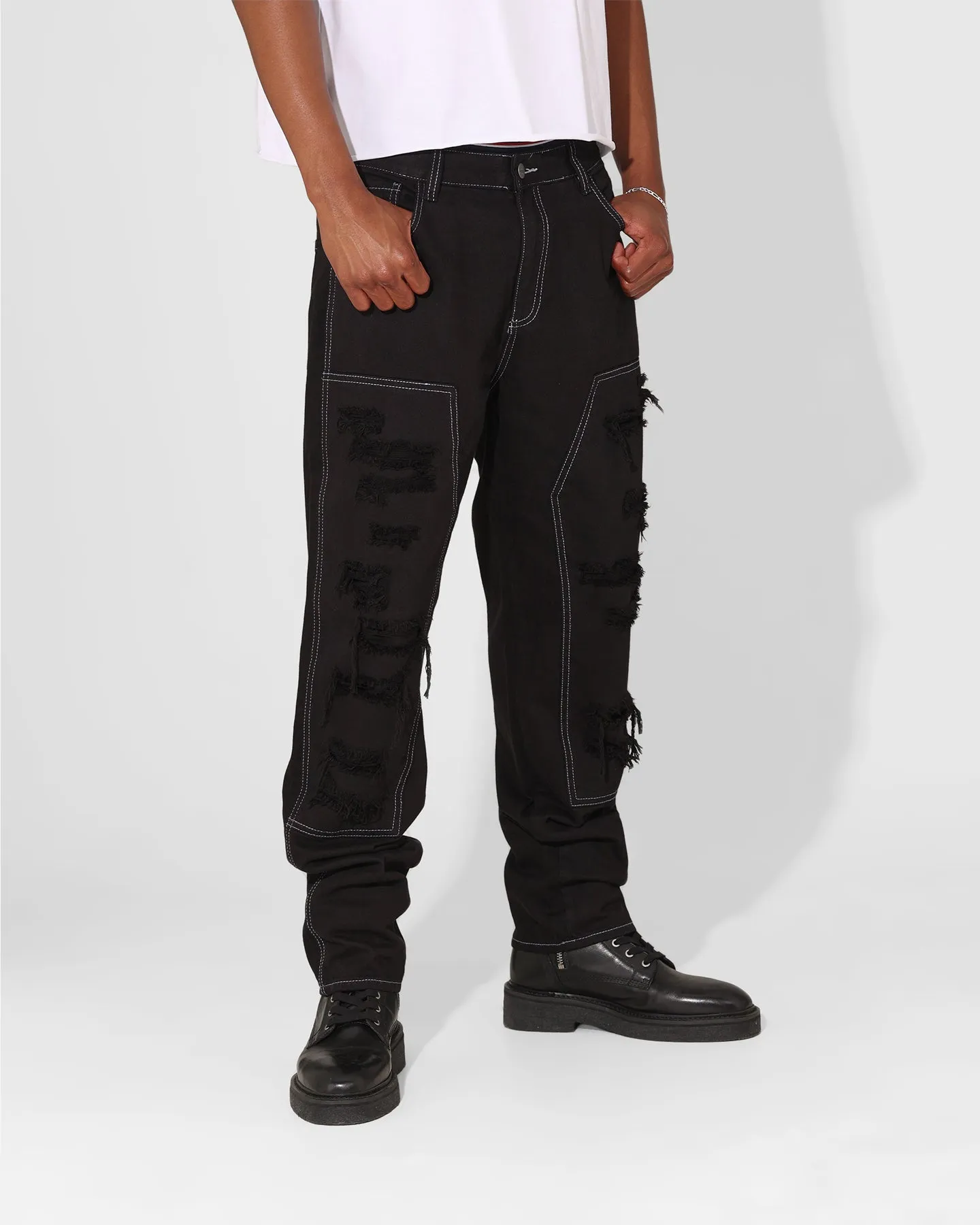 Saint Morta Titus Carpenter Jeans Black/White