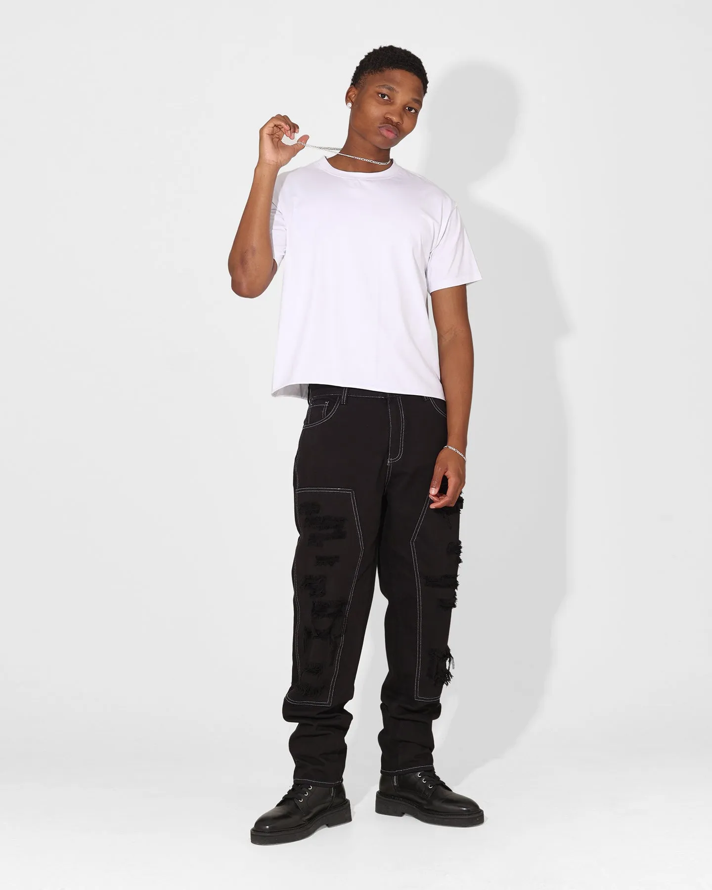 Saint Morta Titus Carpenter Jeans Black/White