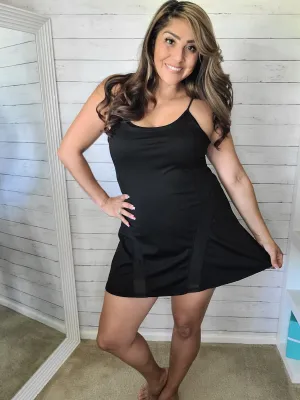 Sporty Black Dress with Built in Shorts