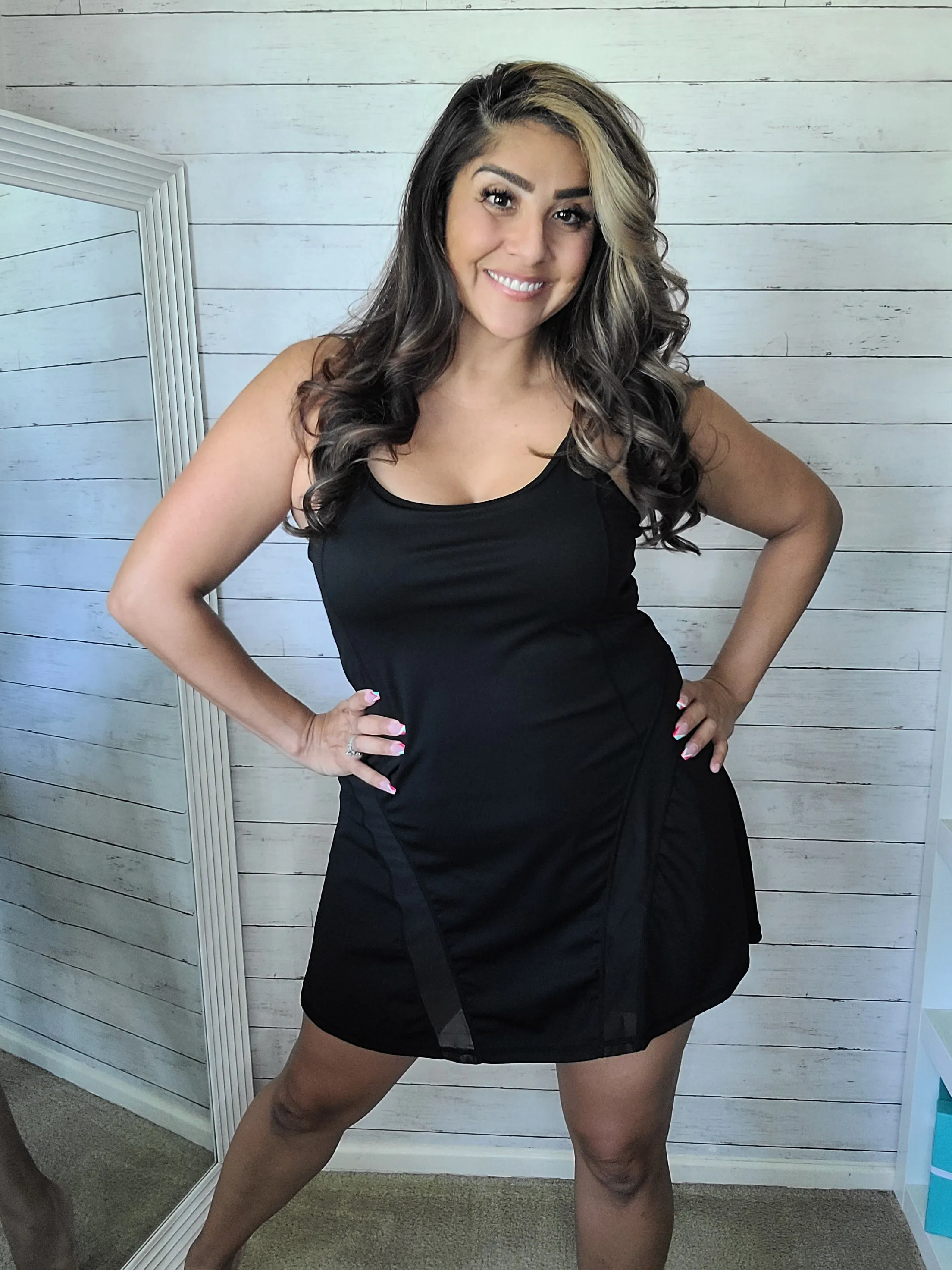 Sporty Black Dress with Built in Shorts