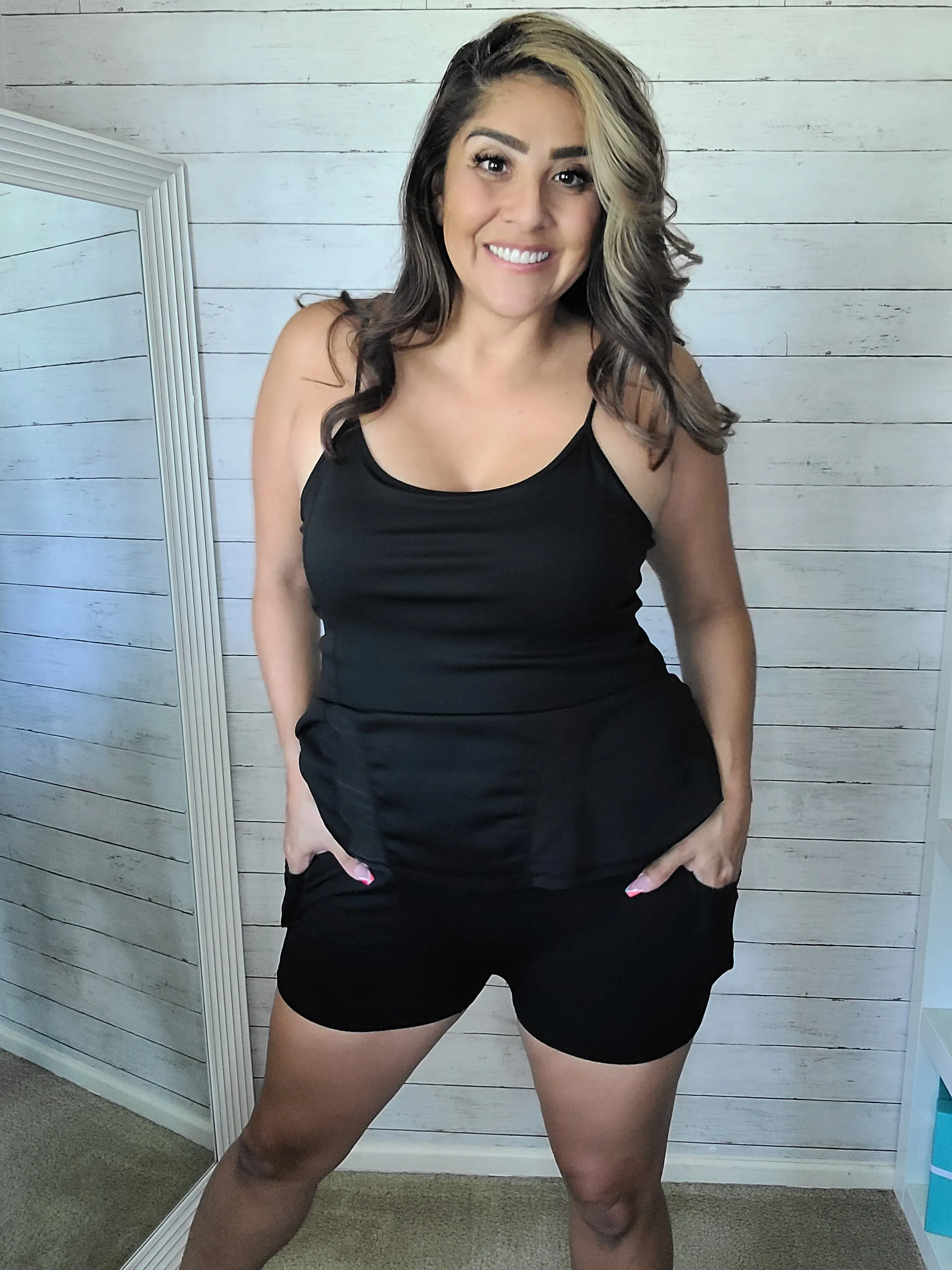 Sporty Black Dress with Built in Shorts