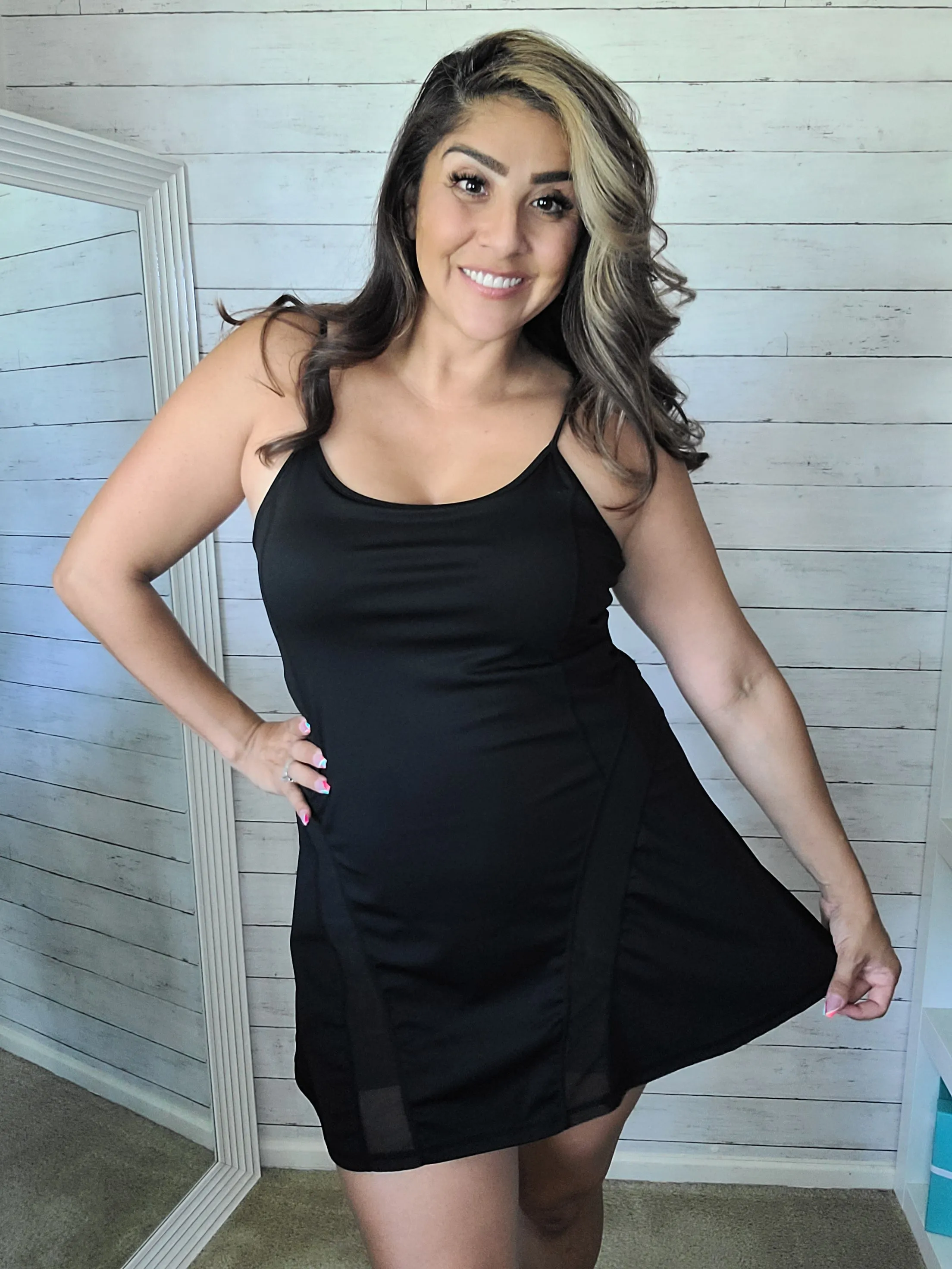 Sporty Black Dress with Built in Shorts