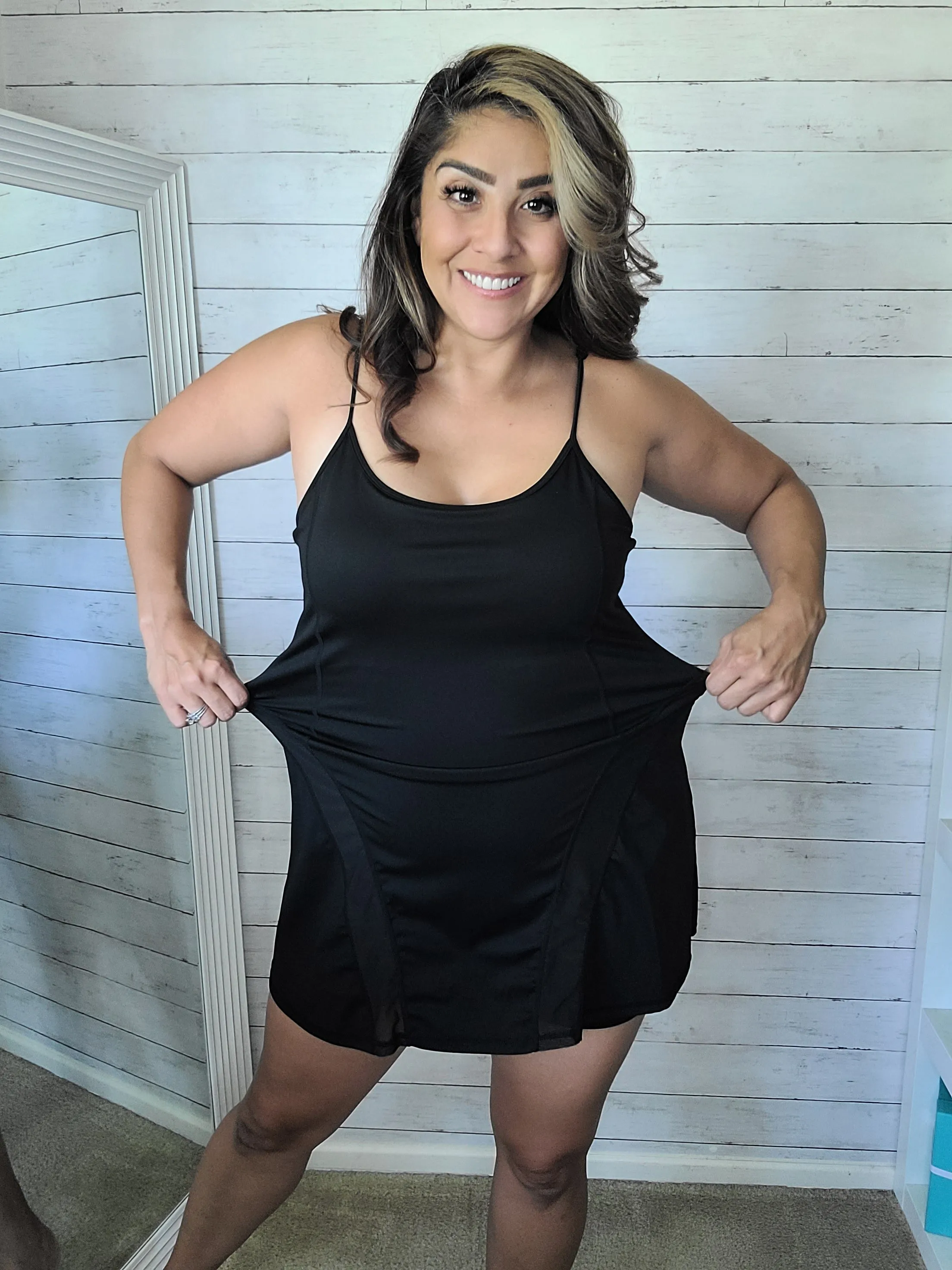 Sporty Black Dress with Built in Shorts