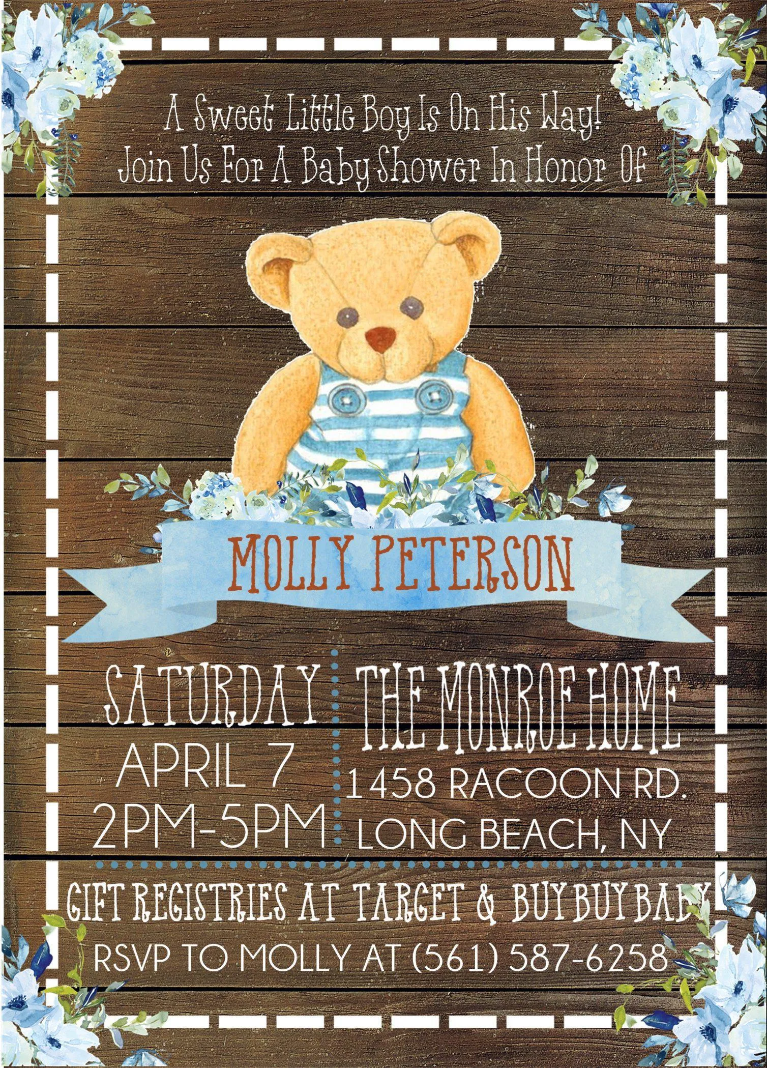 Teddy Bear Baby Shower Invitations