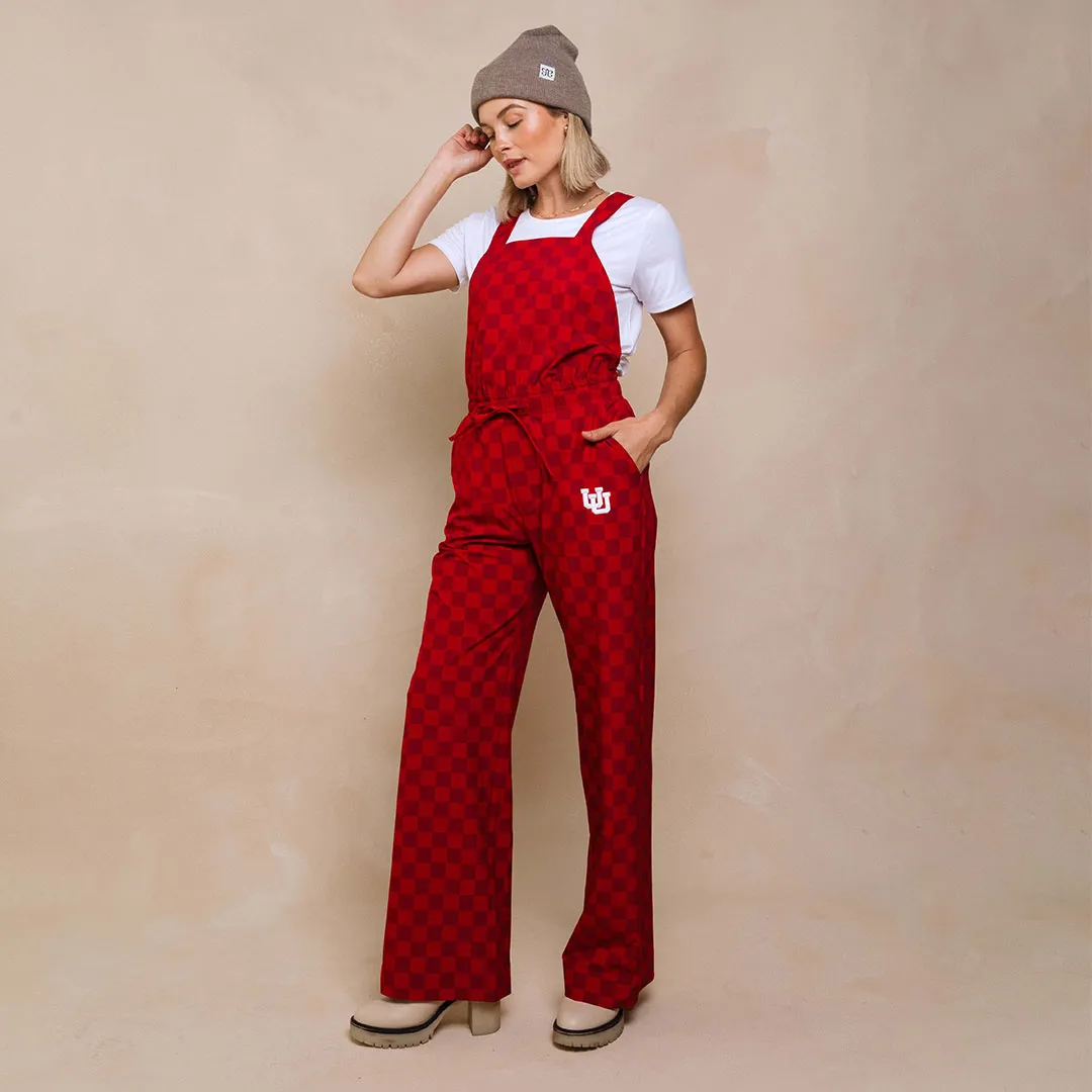 Utah Audrey Trouser Overalls, Crimson Check