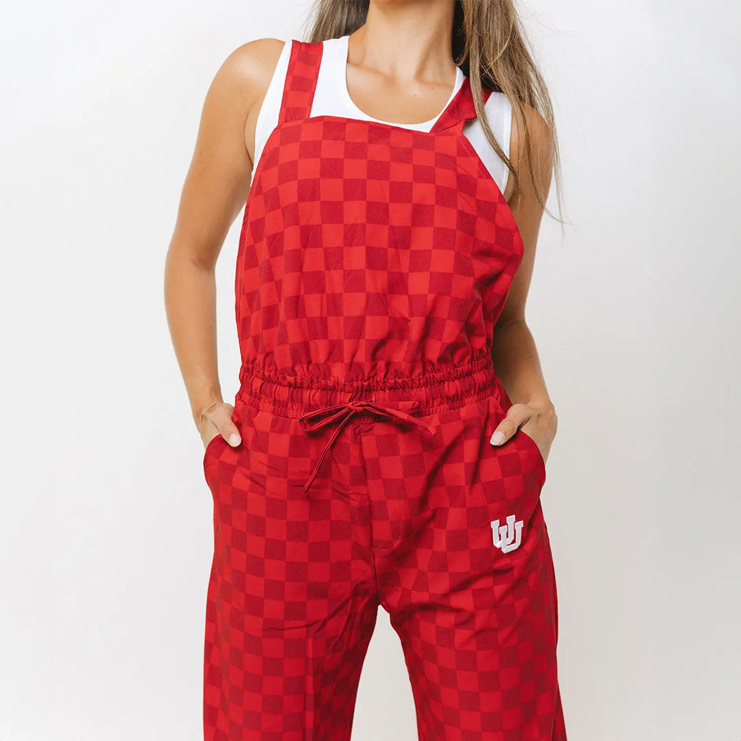 Utah Audrey Trouser Overalls, Crimson Check