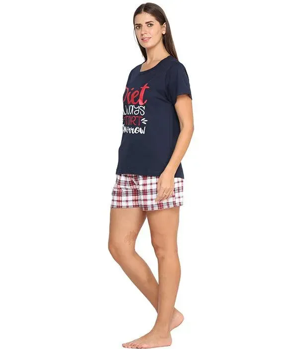 Velure Printed Tshirt and Short for Women