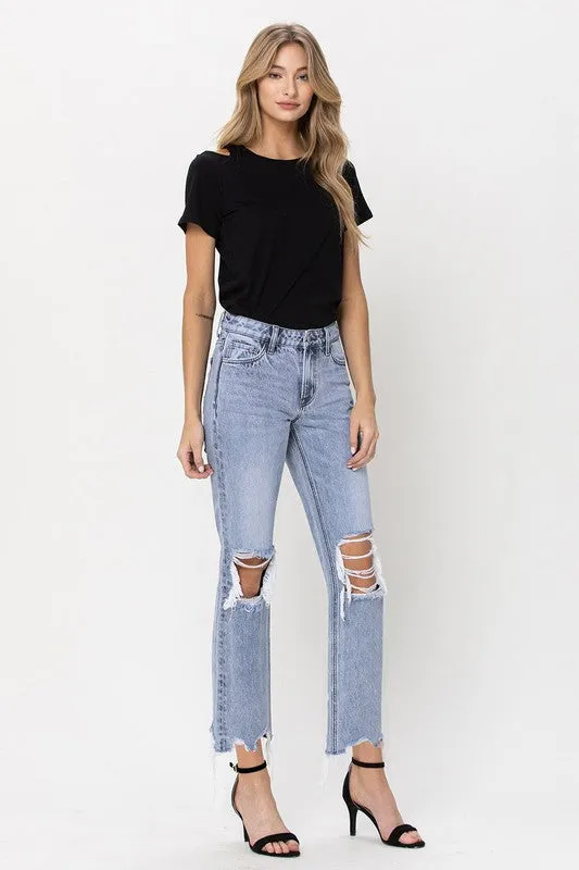 Vervet Super High Rise 90's Straight Crop Jeans