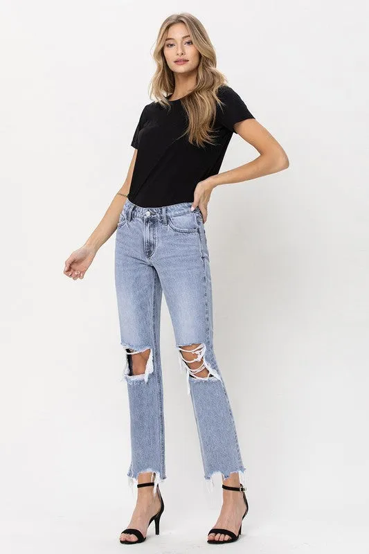 Vervet Super High Rise 90's Straight Crop Jeans