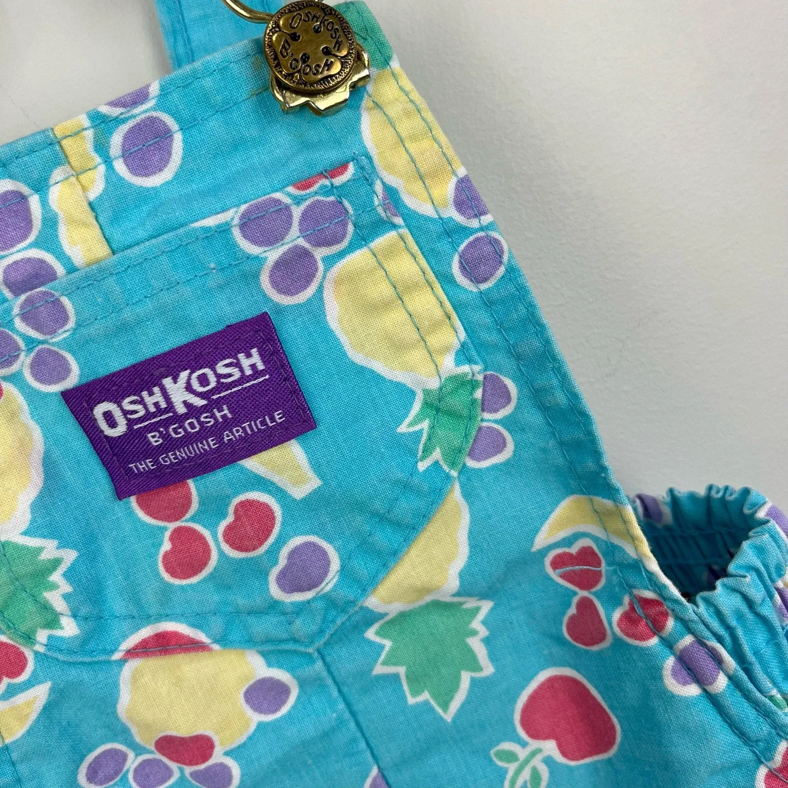 Vintage OshKosh B'gosh Fruit Shortalls 2T USA