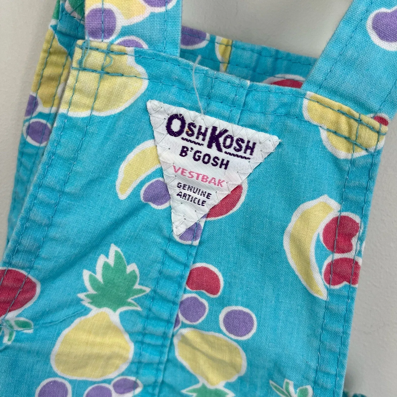 Vintage OshKosh B'gosh Fruit Shortalls 2T USA