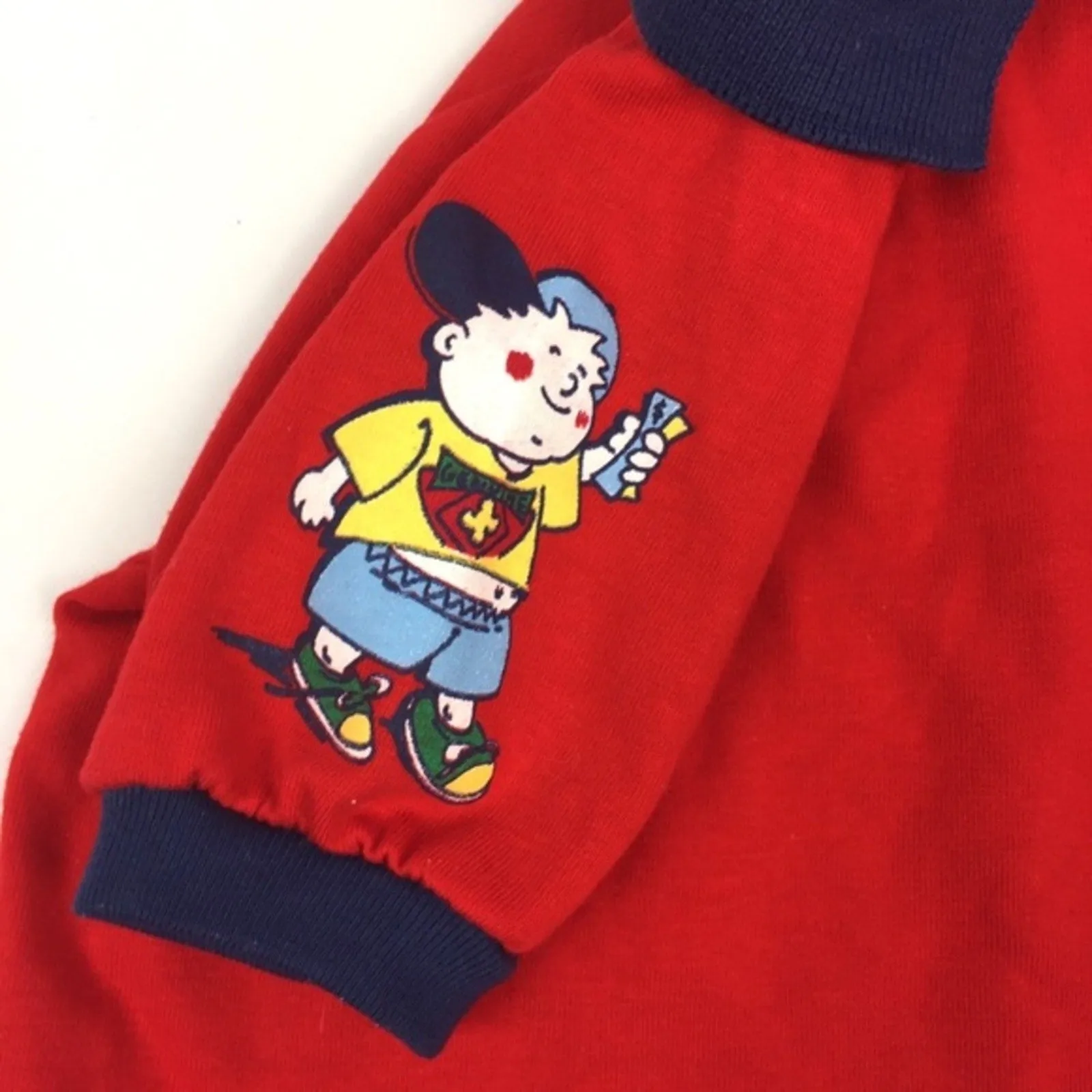 Vintage OshKosh Red Navy Polo Shirt USA 6-9 Months