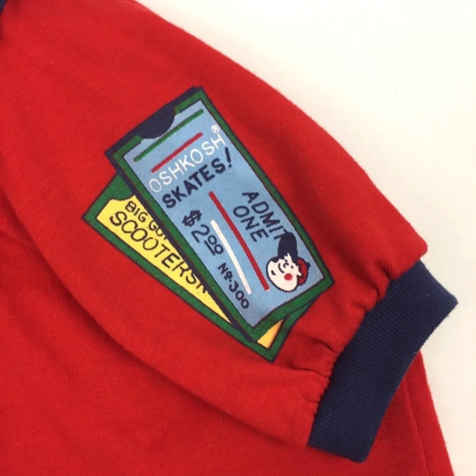 Vintage OshKosh Red Navy Polo Shirt USA 6-9 Months