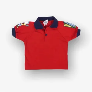 Vintage OshKosh Red Navy Polo Shirt USA 6-9 Months