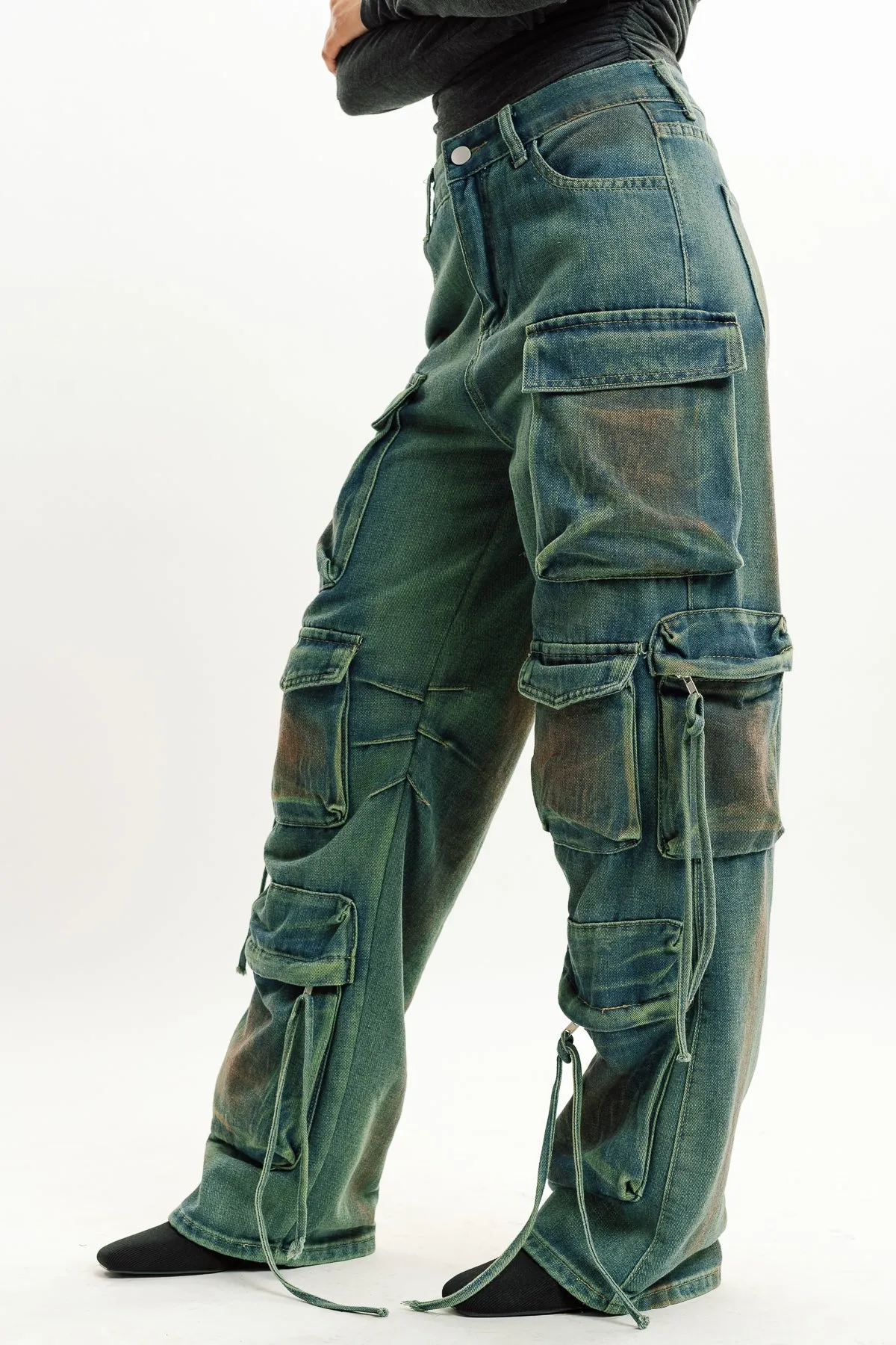 Vintage Street Style Cargo Jeans