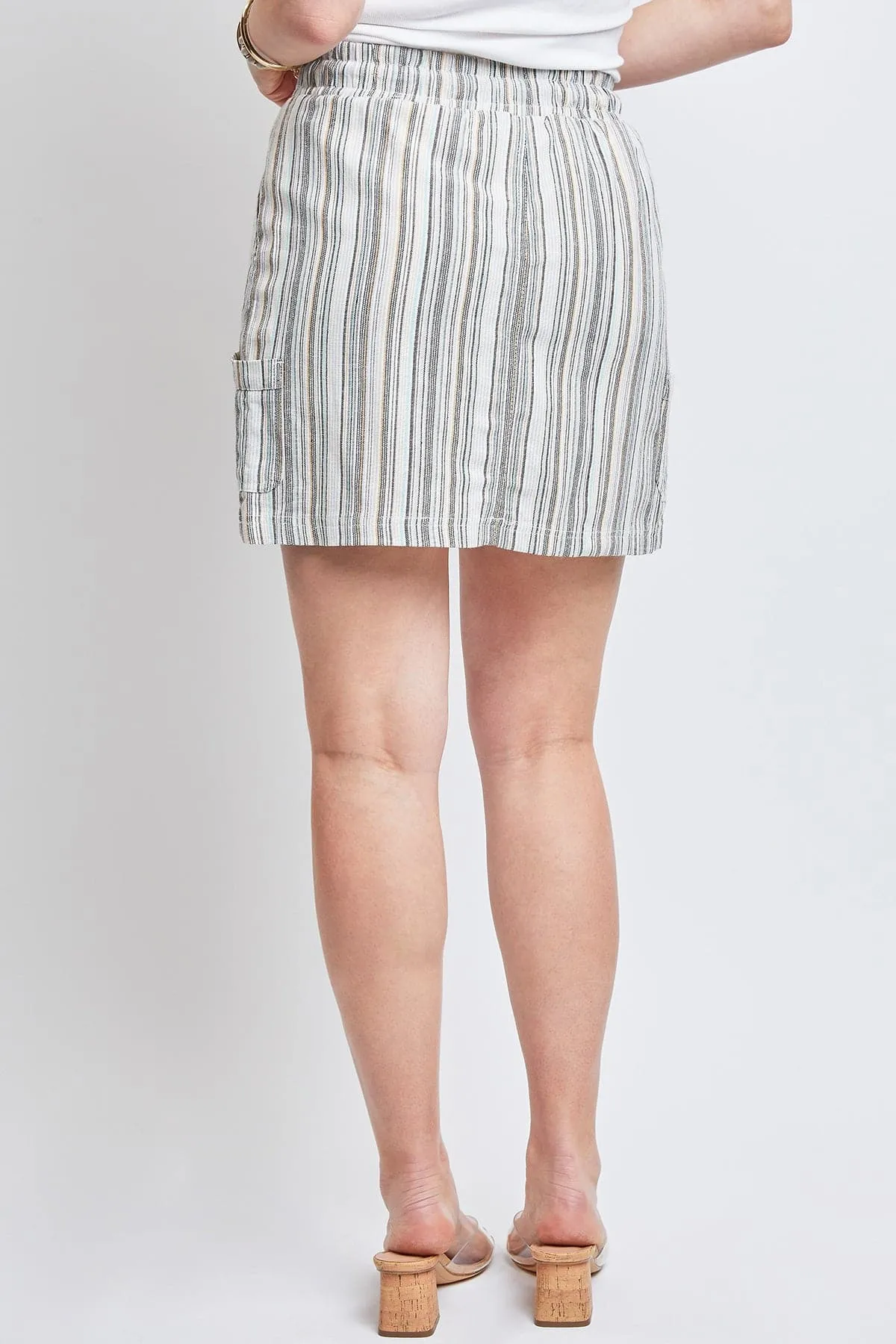 Women's High Rise Linen Cargo Skort