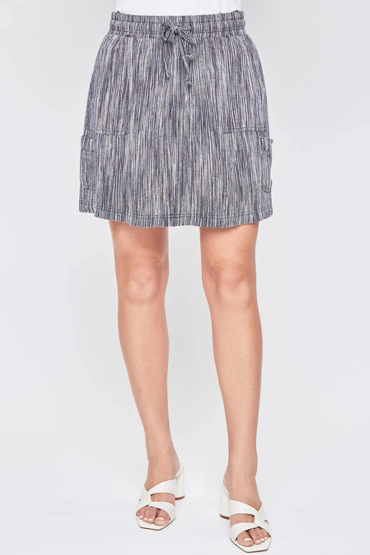 Women's High Rise Linen Cargo Skort