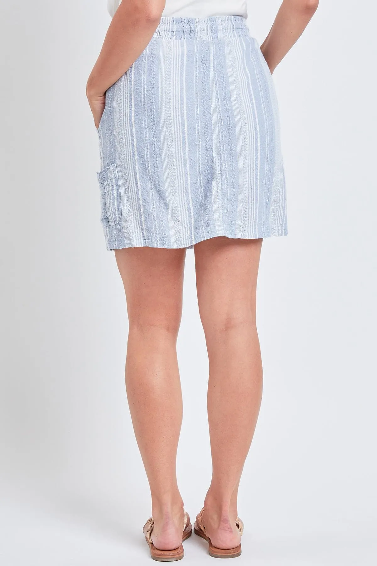 Women's High Rise Linen Cargo Skort